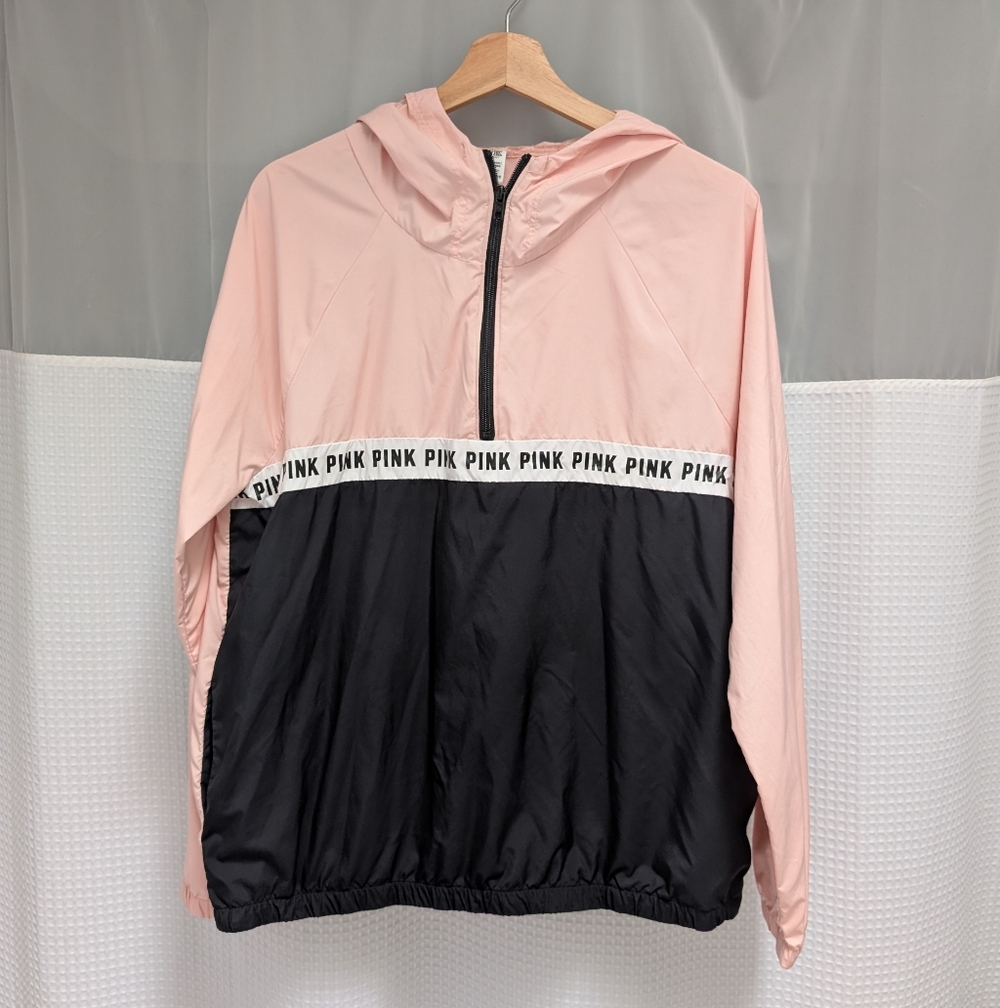 3/$20 Victoria's Secret PINK Pullover Quarter-Zip Windbreaker Jacket Size XS
